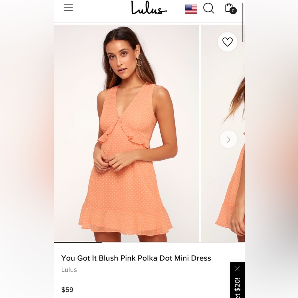 LULUS Blush Pink Polka Dot Mini Dress